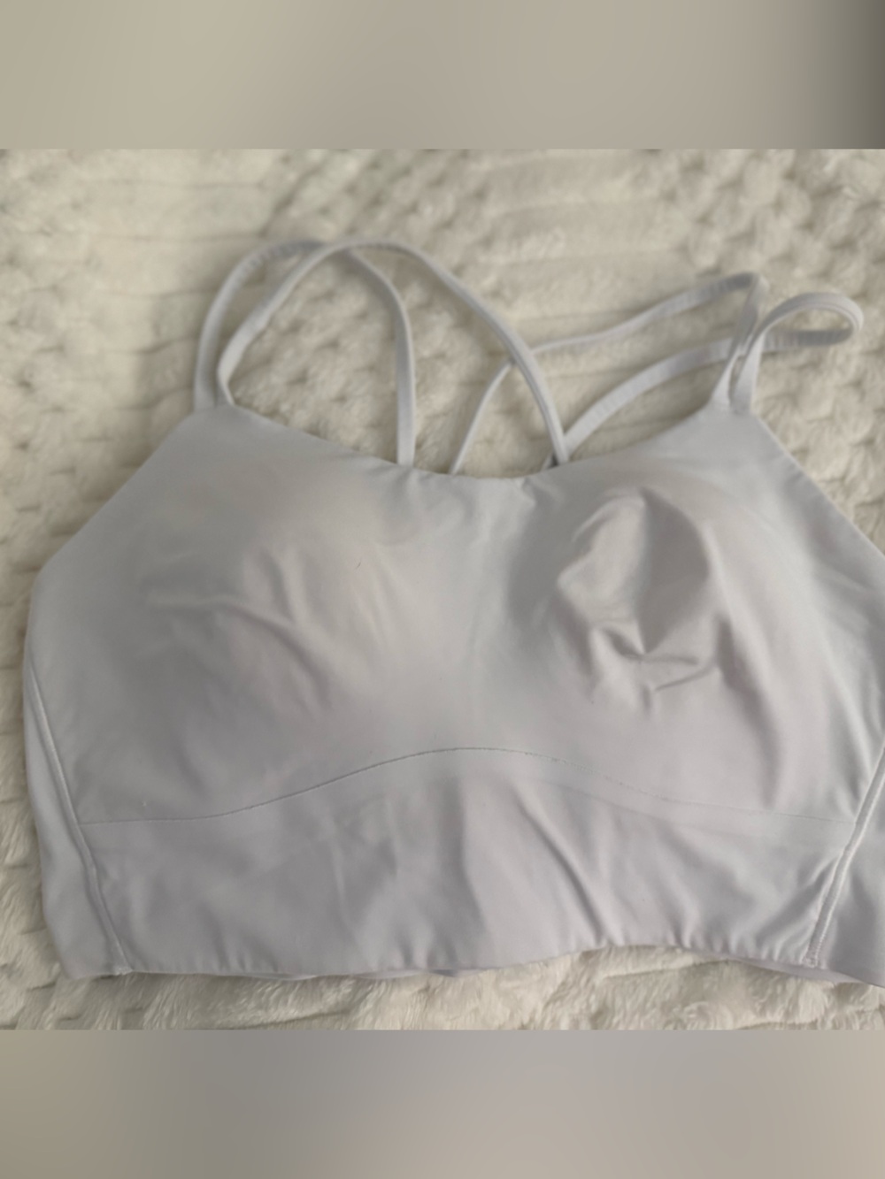 lululemon athletica white Strappy Longline Sports Bra